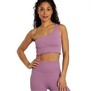 NWT M/L Spiritual Gangster Luna One-Shoulder Lined Seamless Crop Tank